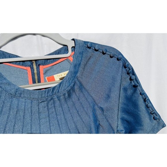 Ted Baker London Shift Dress Navy Blue Size Ted 1 US 4 Retail $295 - Picture 14 of 15